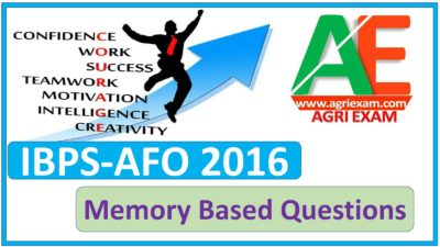 Agriculture Officer Question Paper 2016 Memory Based you can mack pdf of this Question Paper . Professional Knowledge 50 Question In This Post