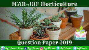 ICAR Exam Paper - JRF Horticulture 2019