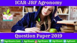ICAR Previous Year Question Paper Agronomy JRF 2019