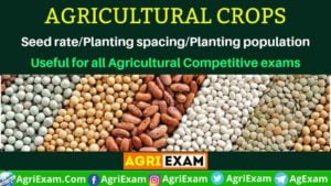 Agriculture Crops Seed rate MCQ