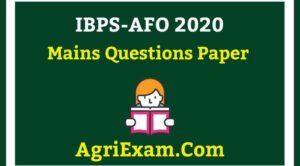 IBPS AFO Mains Question Paper 2020