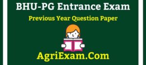 BHU PG Entrance Question paper 2014