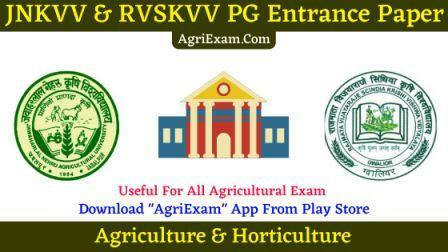 JNKVV and RVSKVV PG Horticulture Entrance Question Paper 2020