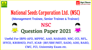 NSC Management Trainee (Marketing) Question Paper 2021
