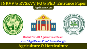 JNKVV & RVSKVV PhD Entrance Horticulture Fruit Science 2022